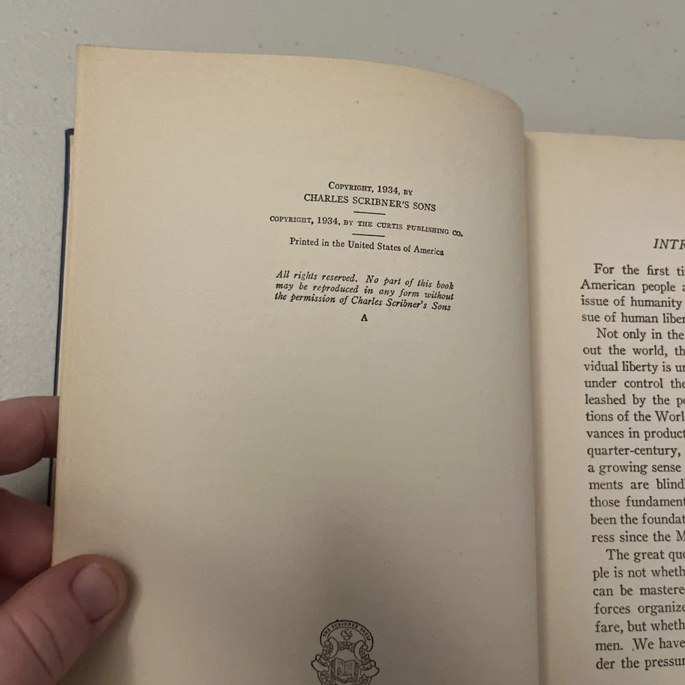 The Challenge to Liberty by Herbert Hoover Charles Scribner's 1934 HC Book Blue